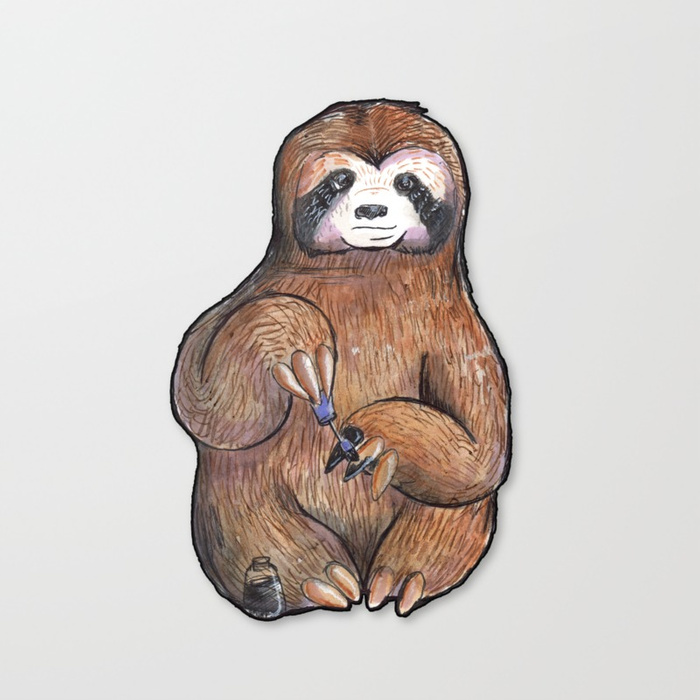 700x700 Sloth Painting Nails Canvas Print By Mantrapop Society6 - Sloth Painting