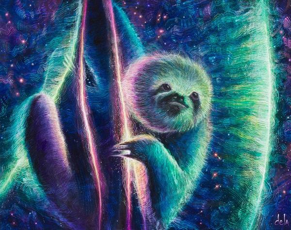 600x475 Bass Sloth - Sloth Painting