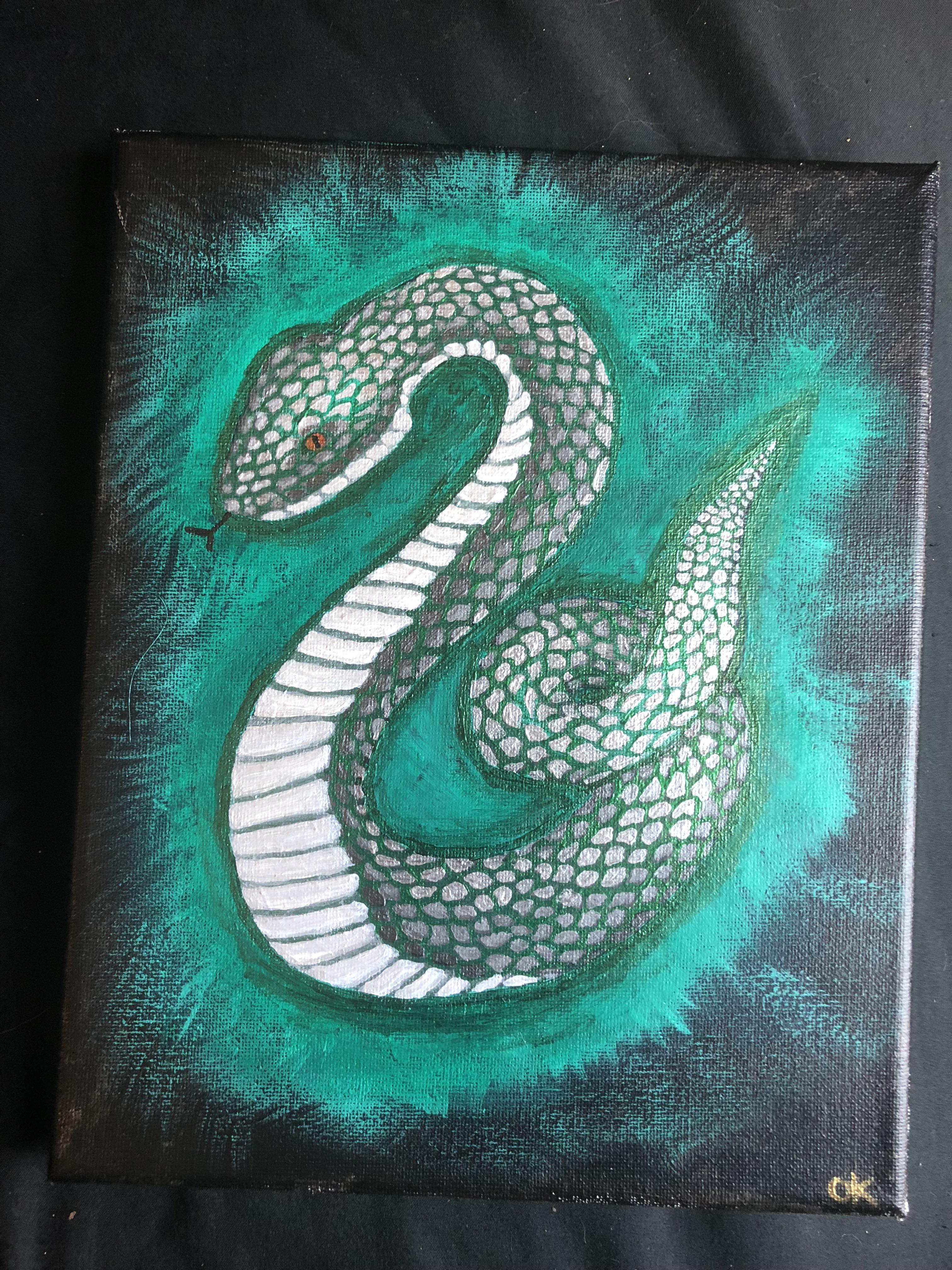 3024x4032 Decided To Get Back Into Painting By Making This For My Slytherin - Slytherin Painting