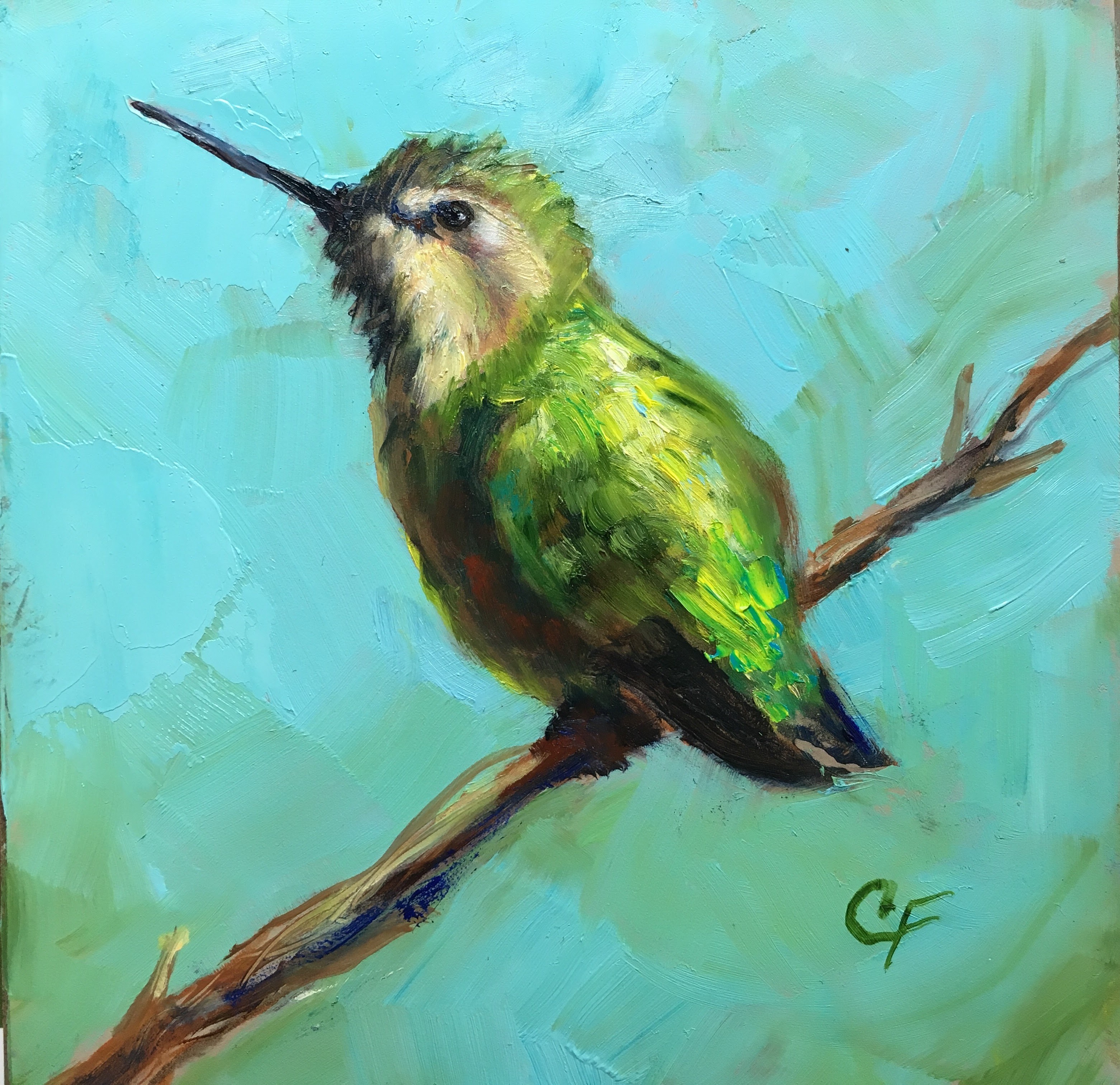 3123x3024 Small Bird Paintings Christine Forcucci Fine Art - Small Bird Painting