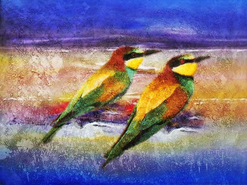 1000x750 Buy Beautiful Bird 8 By Community Artists Group@ Rs. 9590. Code - Small Bird Painting