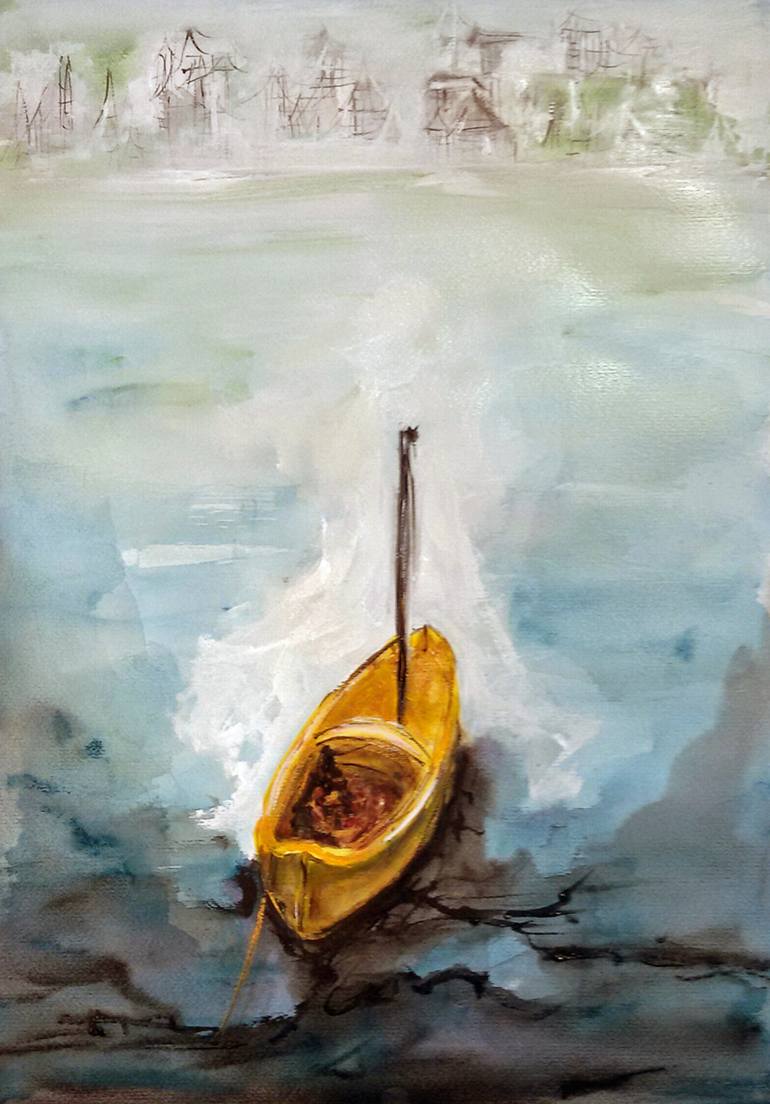 Small Boat Painting at PaintingValley.com | Explore collection of Small ...