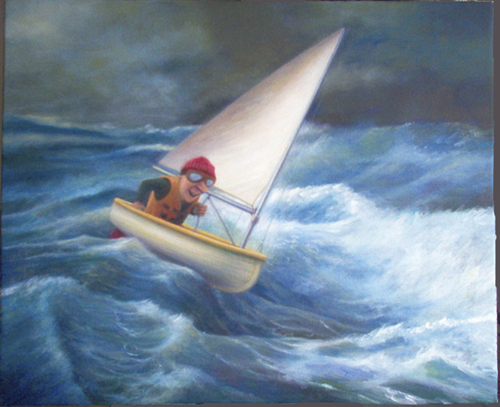 500x407 Small Boat Sailor - Small Boat Painting