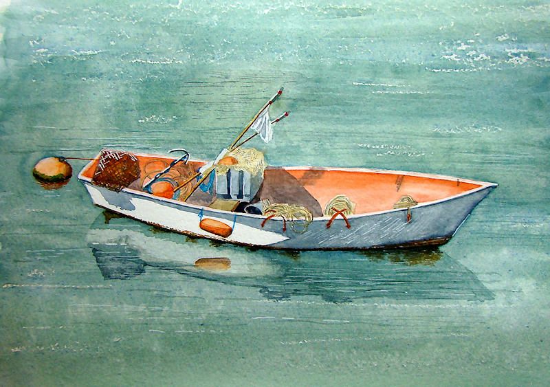 Small Boat Painting at PaintingValley.com | Explore collection of Small ...