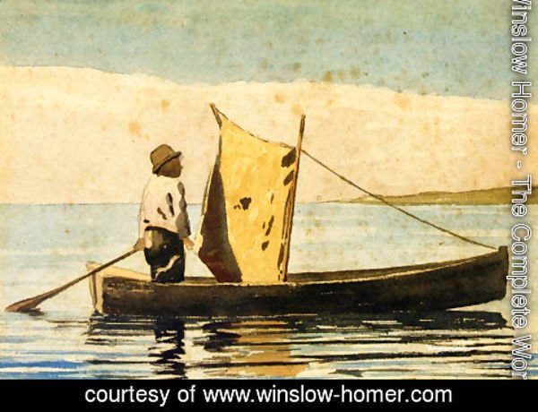 600x460 Winslow Homer - Small Boat Painting