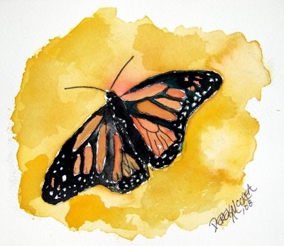 400x346 Artworks Watercolor Paintings And Art Prints - Small Butterfly Painting
