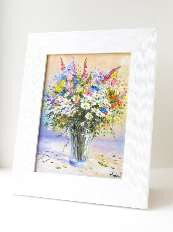 570x763 Flower Art Framed Painting Small Flower Painting Art Gifts - Small Flower Painting