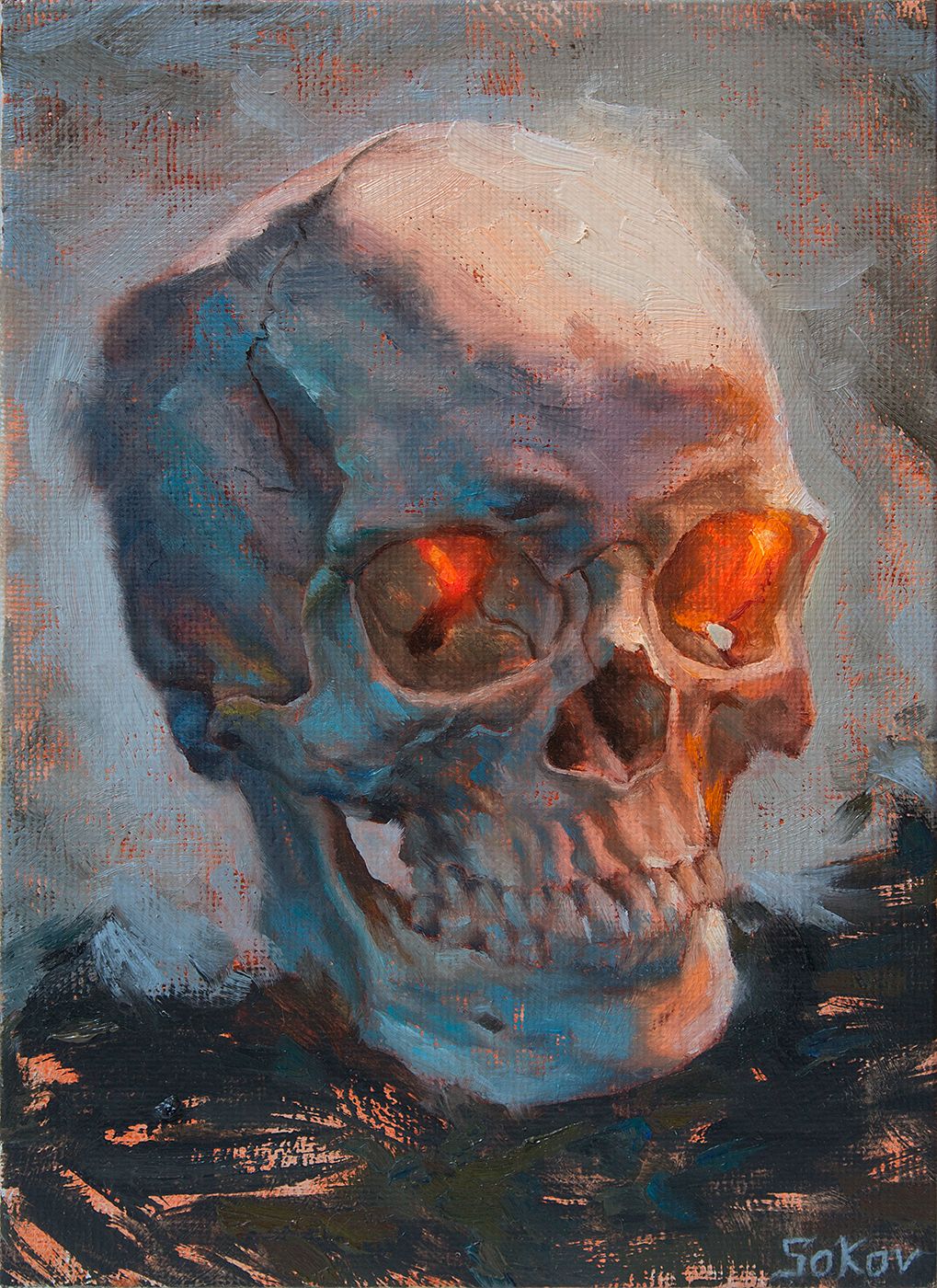 1019x1400 My Small Oil Painting Of A Skull I Made For A Friend - Small Oil Painting