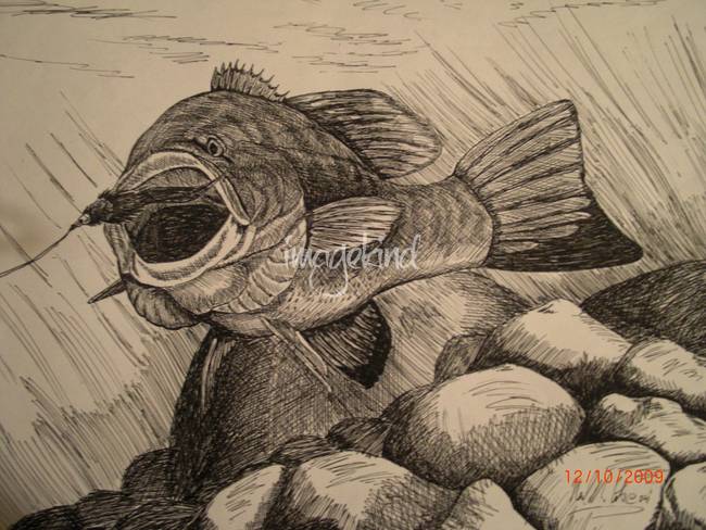 650x488 Smallmouth Bass On The Fly By Neal M. Cote' - Smallmouth Bass Painting