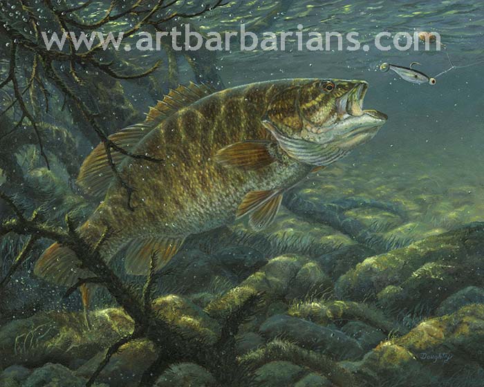 700x560 Wildlife Art Prints Plus Original Paintings With A Wide Selection - Smallmouth Bass Painting