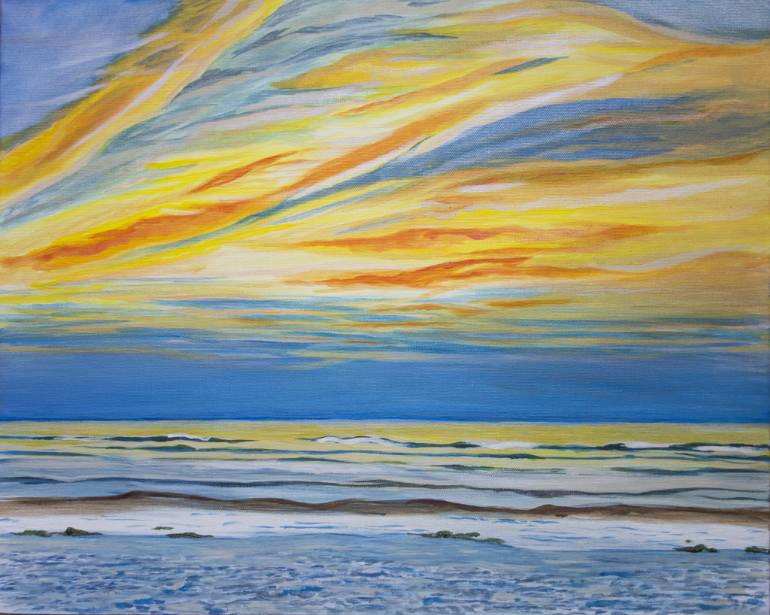 770x615 Saatchi Art Beach Sunrise Painting - Smart Painting