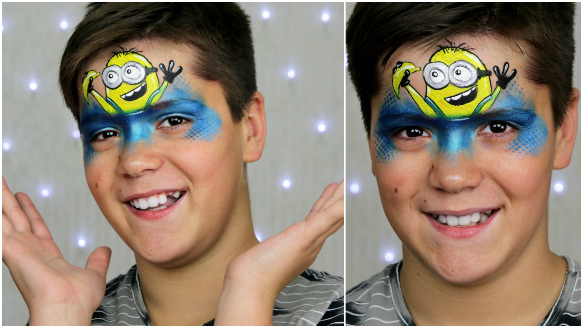 1920x1080 Happy Minion Face Painting Amp Makeup Tutorial For Children - Smile Face Painting