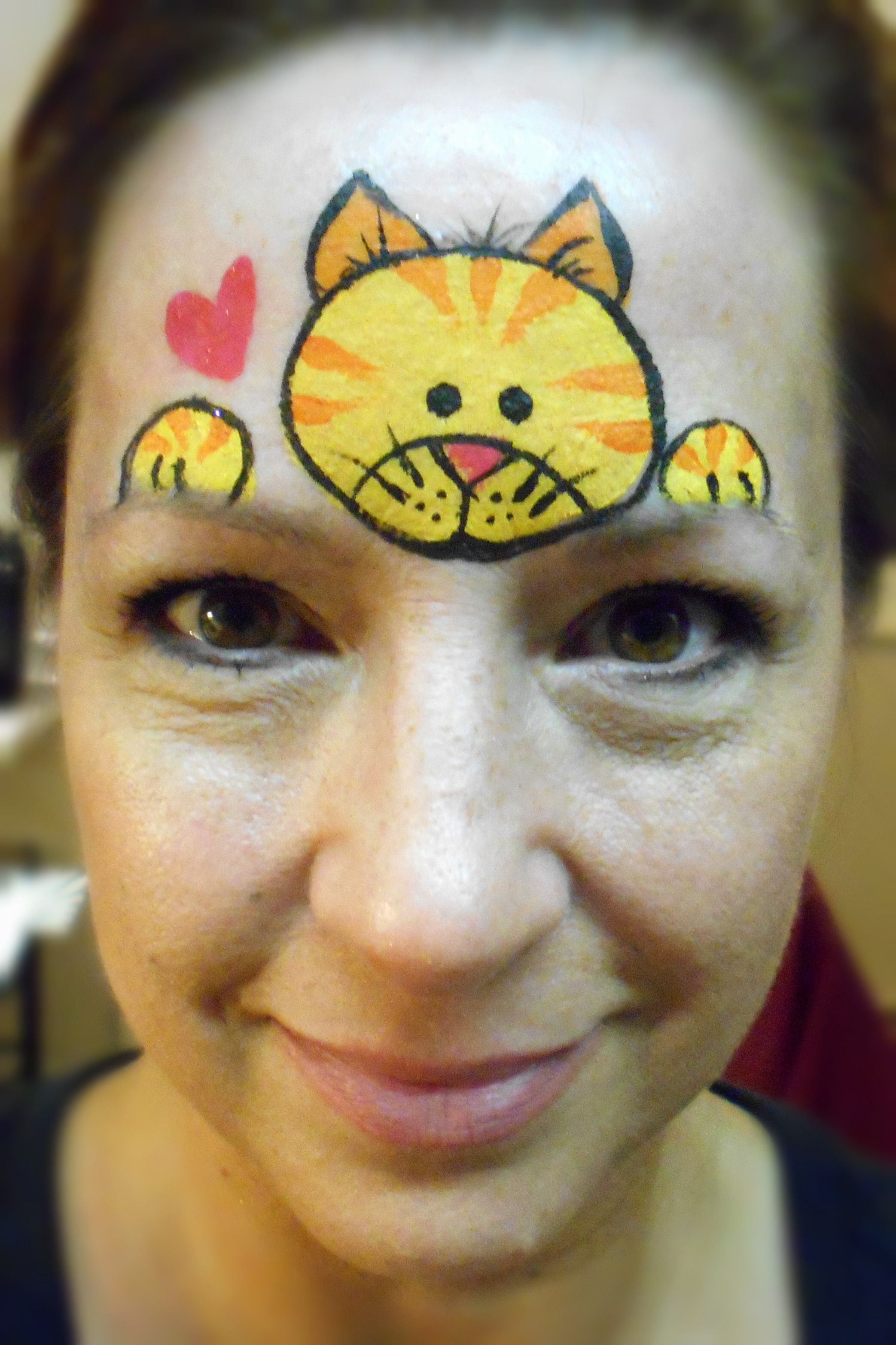 2086x3129 Yelloworange Kitty Smiley Faces By Jo Face Painting By Others - Smiley Face Painting