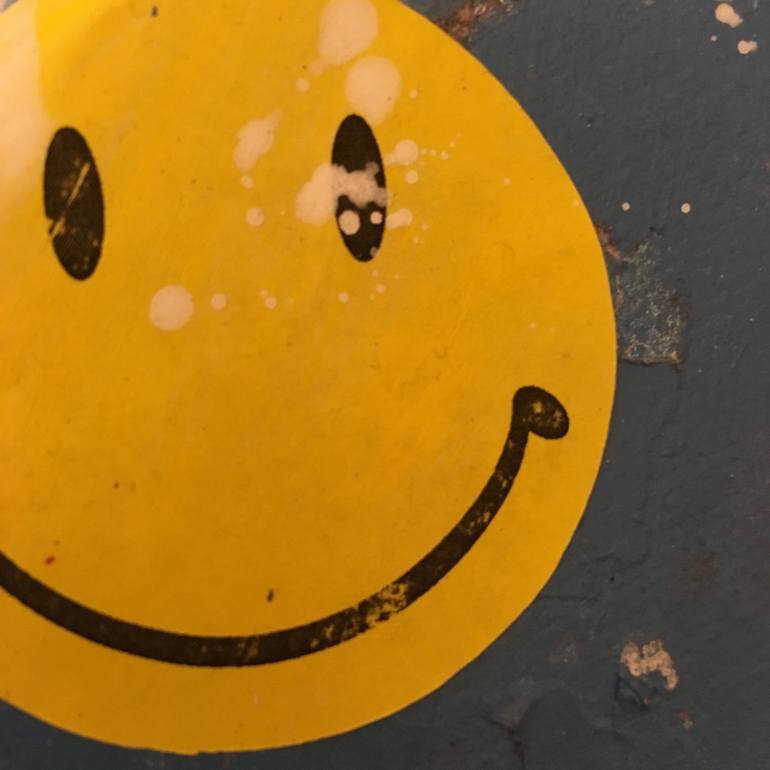 770x770 Saatchi Art Smiley Sticker Painting By Sneaker Inc - Smiley Painting