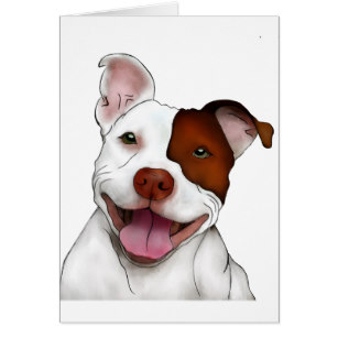 307x307 Pitbull Cards - Smiling Pitbull Painting
