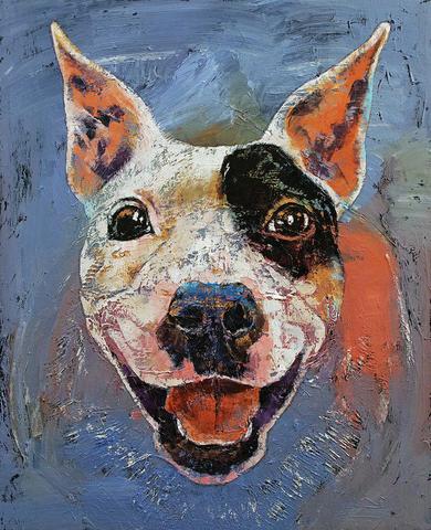 390x480 Products - Smiling Pitbull Painting