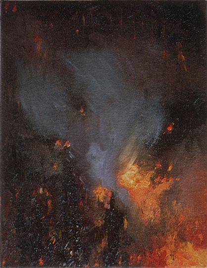 418x540 Forest Fire Paintings By Jennifer Walton - Smoke Painting