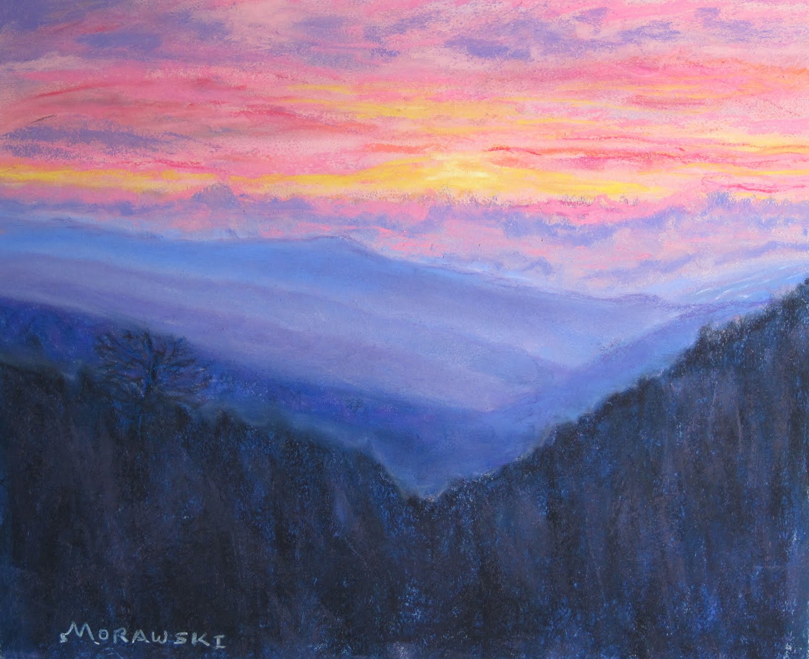 1600x1302 Seasons New Mountain Landscape Smoky Mountain Retreat - Smoky Mountain Painting