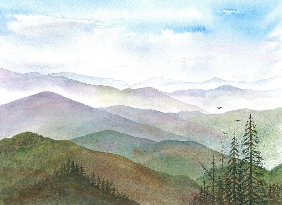 900x654 Smoky Mountain Morning Painting By Rosie Phillips - Smoky Mountain Painting