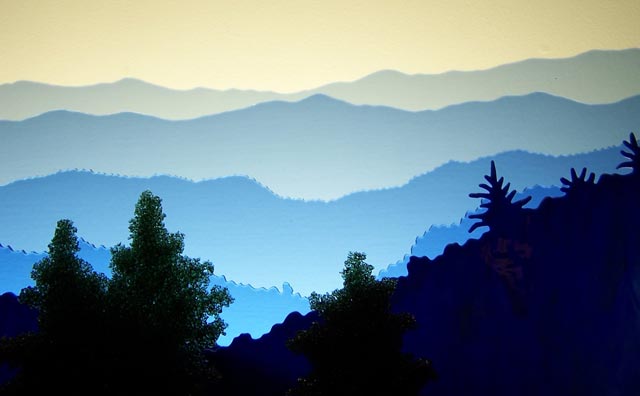 640x396 The Great Smoky Mountains Glasscape - Smoky Mountain Painting