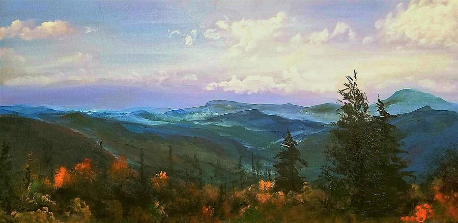 900x439 The Great Smoky Mountains Painting By Jacqueline Whitcomb - Smoky Mountain Painting