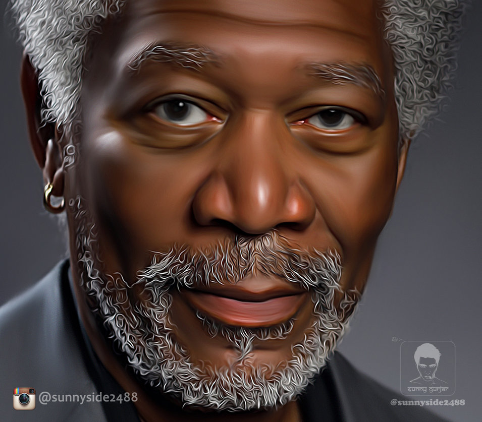955x837 Morgan Freeman Smudge Painting By Sunnyside2488 - Smudge Painting