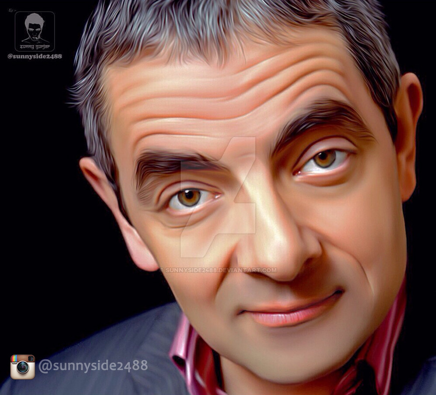 900x815 Rowan Atkinson Aka Mr Bean Smudge Painting By Sunnyside2488 - Smudge Painting