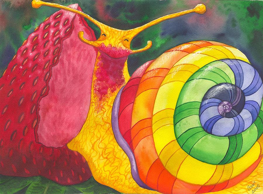 900x664 Snail Nirvana Painting By Catherine G Mcelroy - Snail Painting