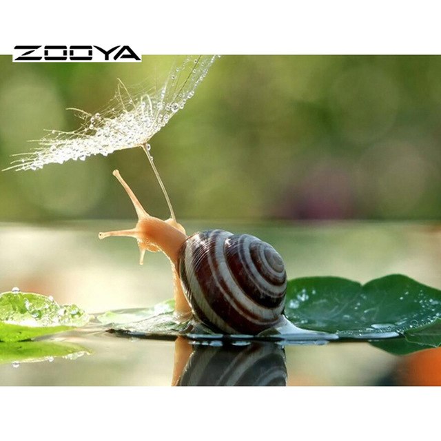 640x640 Zooya Diamond Embroidery Snail Mosaic Crystal 3d Cross Stitch - Snail Painting