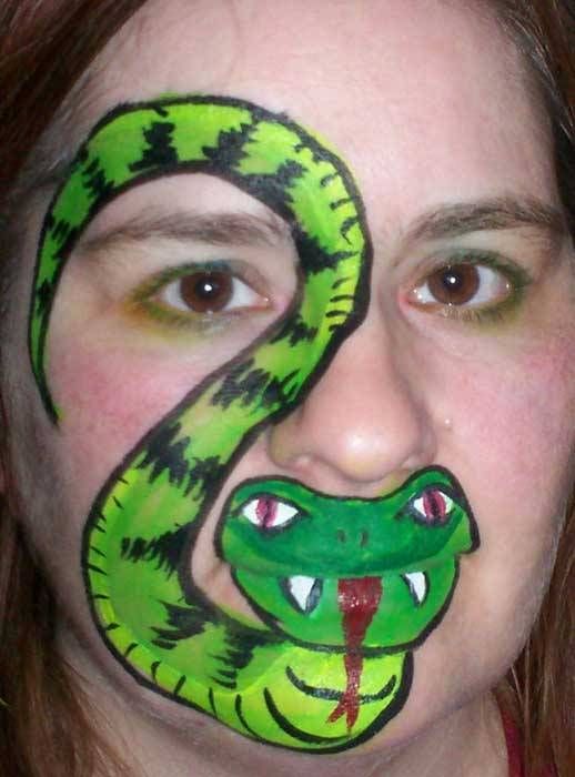 518x700 Photo Gallery Of Face Painting Designs Face - Snake Face Painting