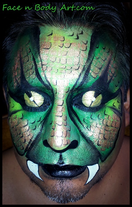 457x716 Shawna D. Make Up Halloween Monster Face Painting - Snake Face Painting