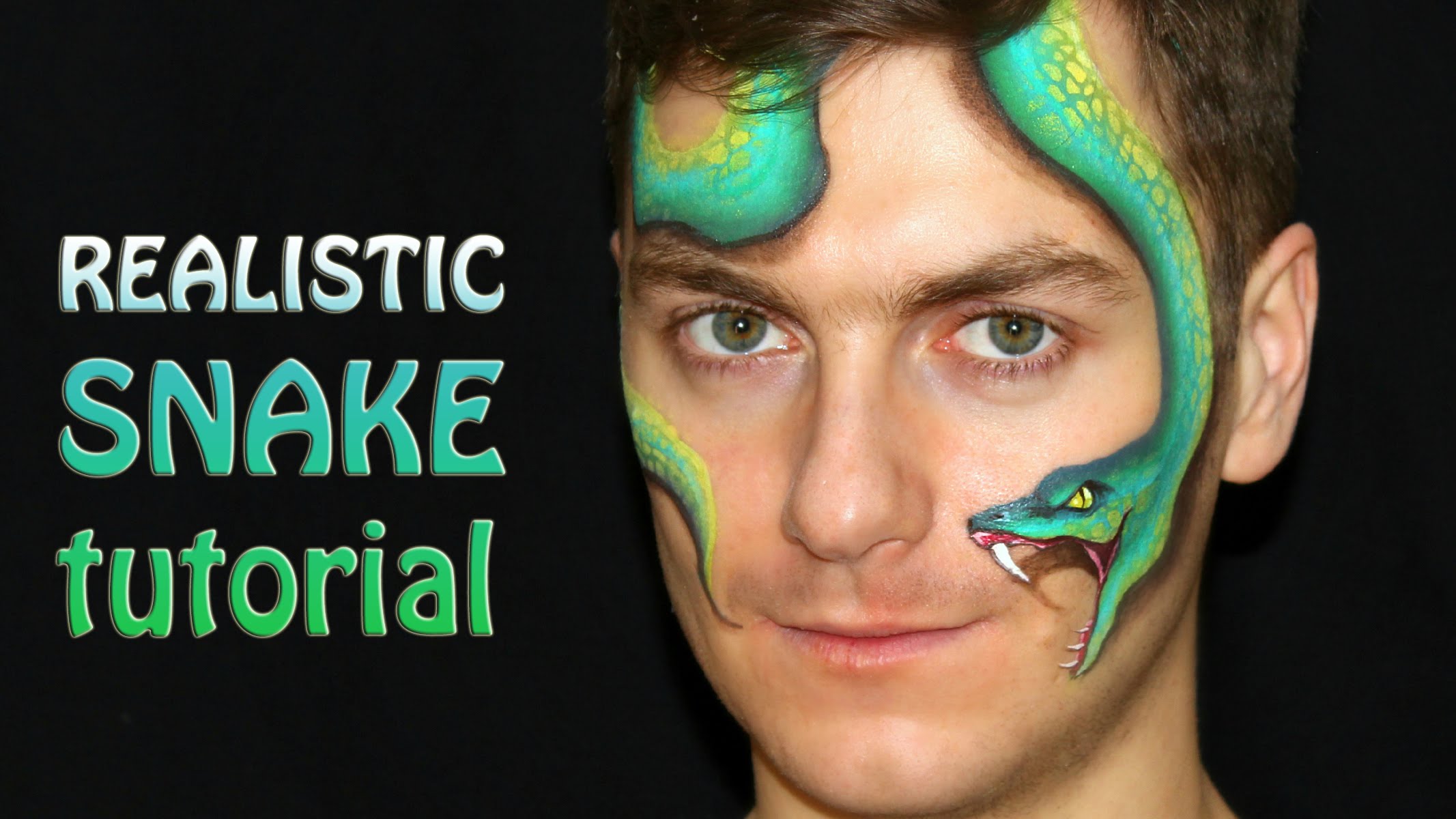 2133x1200 Easy Realistic Snake One Stroke Face Painting Tutorial - Snake Face Painting