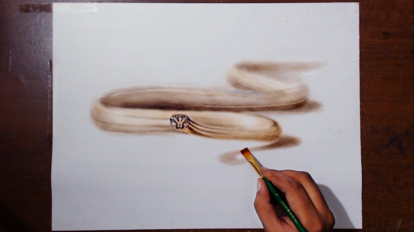 1366x768 Drawing A Snake - Snake Oil Painting
