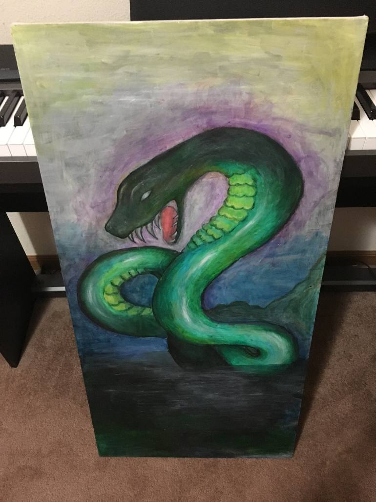 770x1027 Saatchi Art Asclepius - Snake Painting
