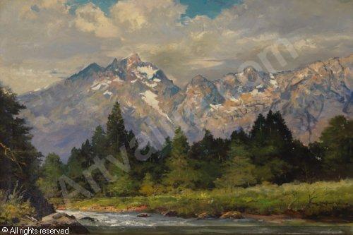 500x333 Snake River And The Tetons Sold By Jackson Hole Art Auction - Snake River Painting