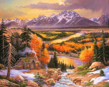 450x360 Snake River To Teton Mountains - Snake River Painting