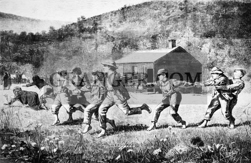 500x326 Image Of Homer Snap The Whip. - Snap The Whip Painting