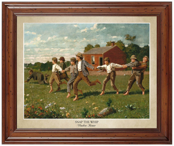 570x478 Snap The Whip By Winslow Homer 1872 16x20 Print Displaying - Snap The Whip Painting