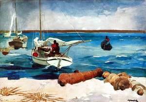 300x209 Winslow Homer - Snap The Whip Painting