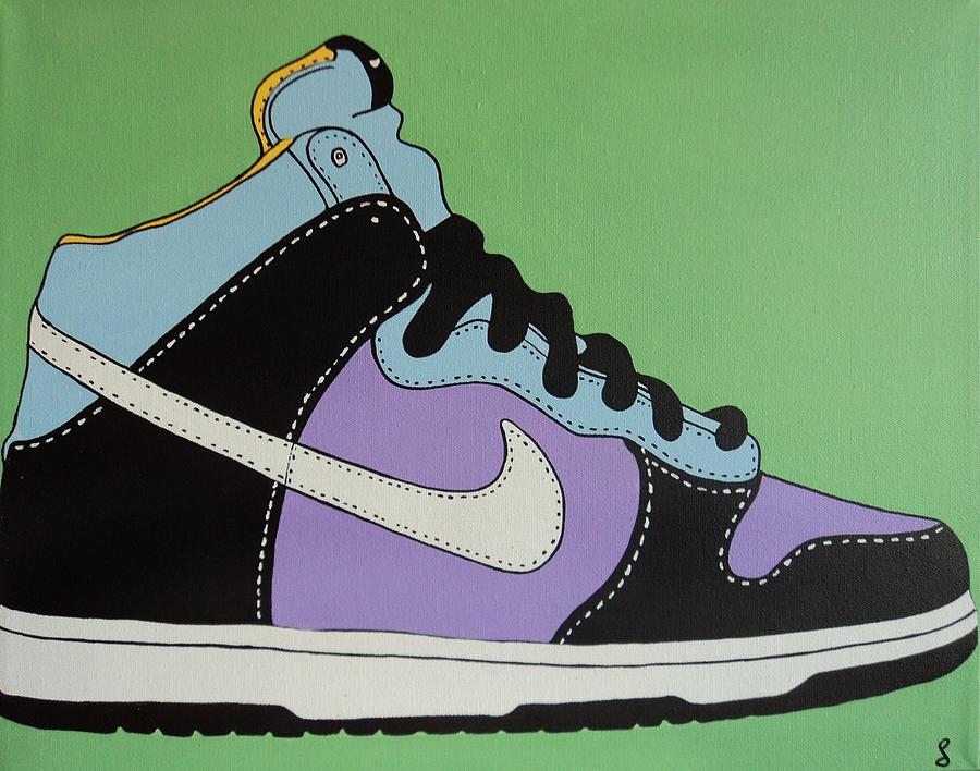 900x708 Nike Shoe Painting By Grant Swinney - Sneaker Painting