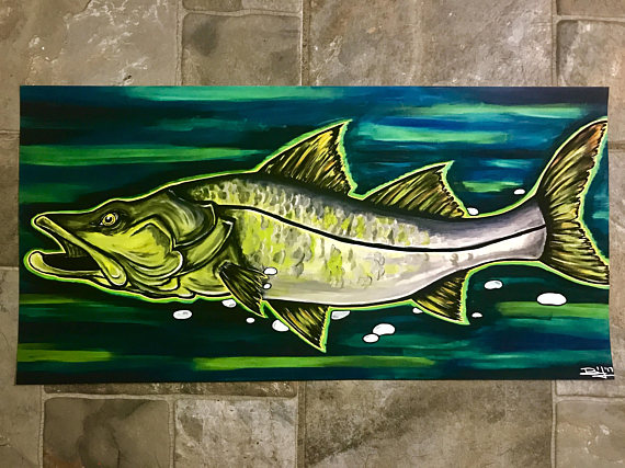 570x427 Snook Painting Print - Snook Painting