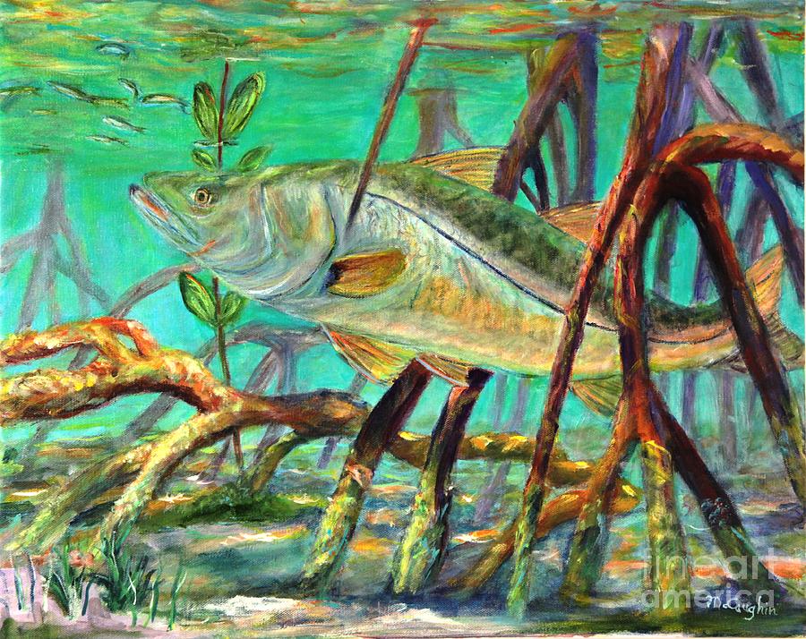 900x714 Snook Painting By Mike Mccaughin - Snook Painting