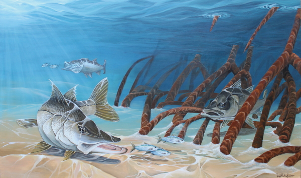 600x354 Snook Painting Custom Art By Alexis - Snook Painting