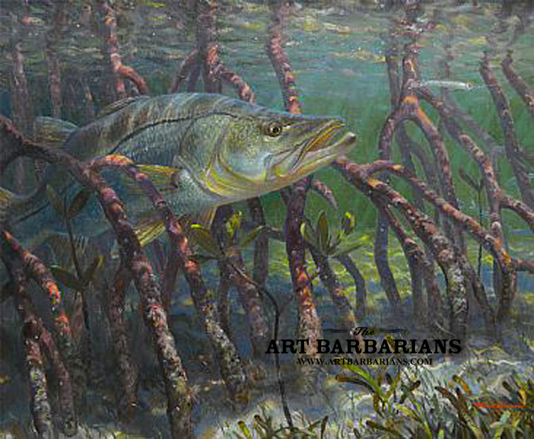 750x617 Wildlife Art Prints Plus Original Paintings With A Wide Selection - Snook Painting
