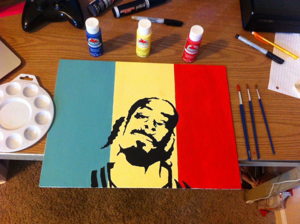 1024x765 Snoop Dogg Rasta Painting By Ipunchayobunz - Snoop Dogg Painting