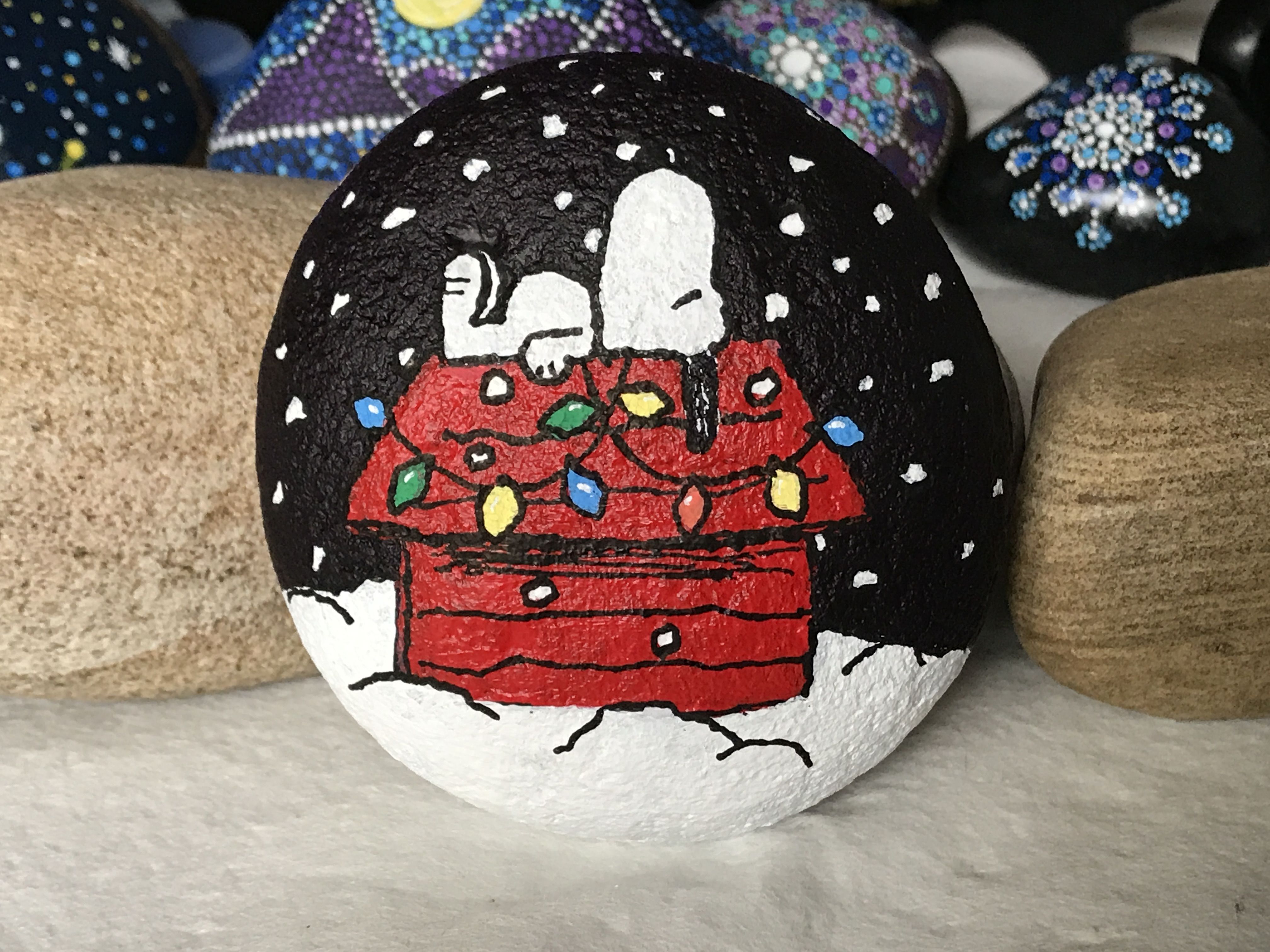 4032x3024 I Wanted To Do A Snoopy Christmas Rock, But Couldn'T Find - Snoopy Christmas Painting