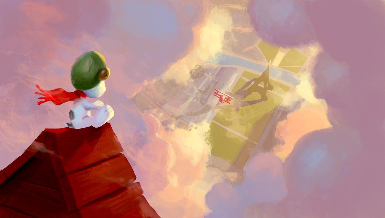 1280x725 Blue Sky Brings 2d Sensibility To A 3d World - Snoopy Christmas Painting