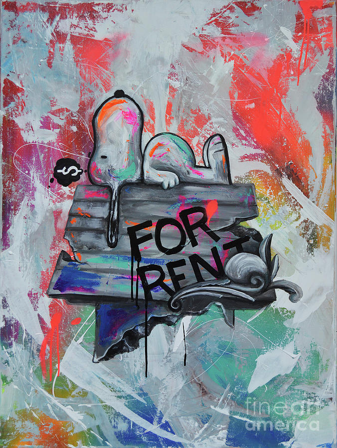 676x900 Snoopy The Landlord Painting By Chuck Styles - Snoopy Painting