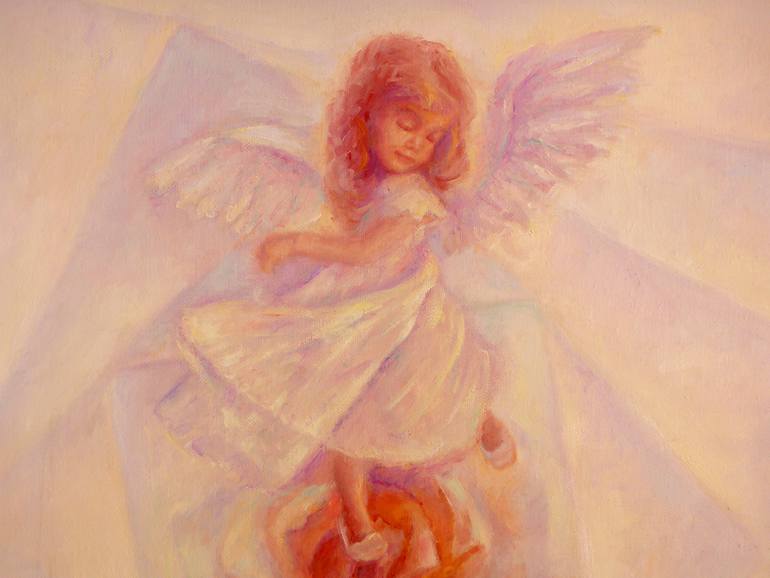 770x578 Saatchi Art Snow Angel Painting By Alla Mikhailova - Snow Angel Painting