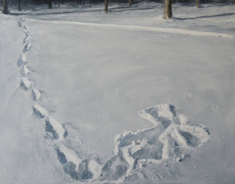 770x602 Saatchi Art Snow Angel Painting By Stephen Remick - Snow Angel Painting